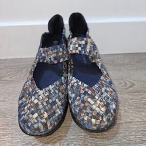 Bernie Mev Lulia Wedge Mary Jane Shoes Women's 9 Woven Platform Multicolor